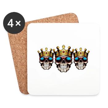 L’équipe de la couronne du roi du crâne - Dessous de verre (lot de 4) - blanc - Devant