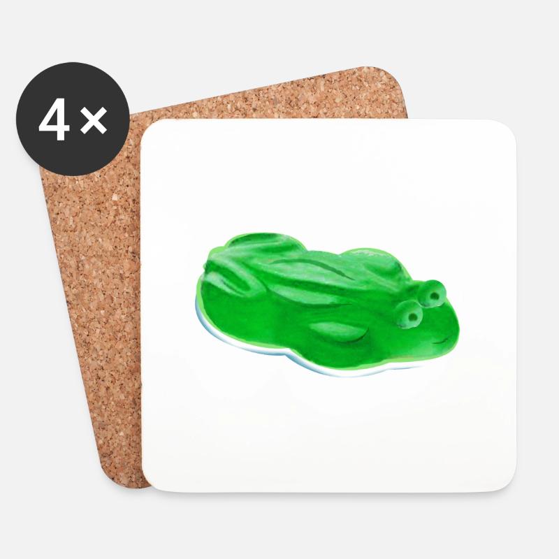 Gummifrosch real - Untersetzer (4er-Set) - Weiß