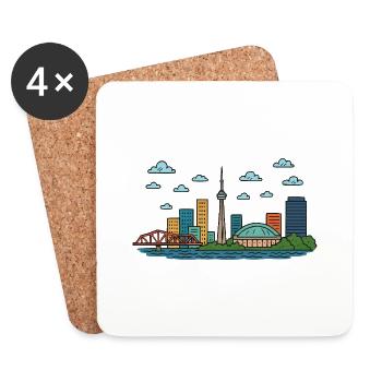 Toronto City, Canada - Coasters (set of 4) - white - Front
