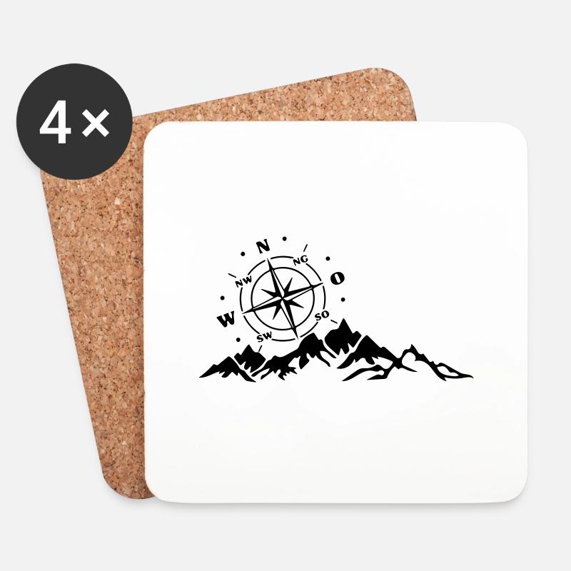 compass - Coasters (set of 4) - white