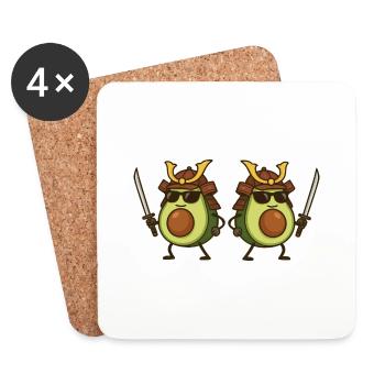 Avocado Samurai 2 - Coasters (set of 4) - white - Front