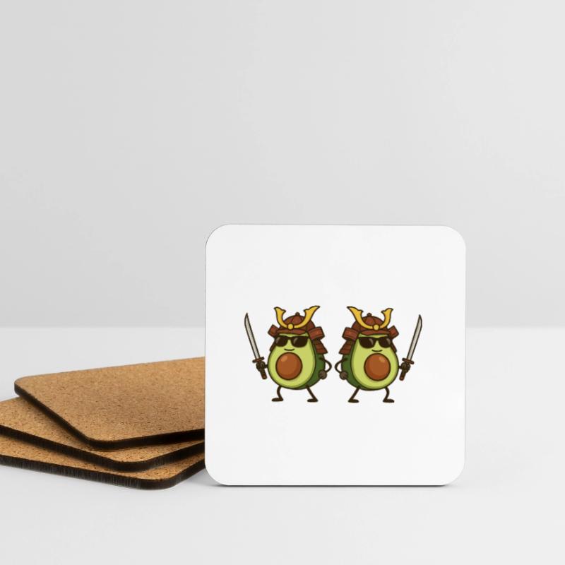 Avocado Samurai 2 Coasters (set of 4)