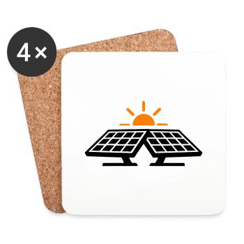 Solar Strom Symbol - Untersetzer (4er-Set) - Weiß - Vorne