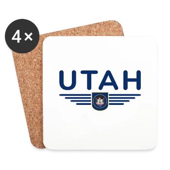 Utah Fan T-Shirt – Natur & Freiheit - Untersetzer (4er-Set) - Weiß - Vorne
