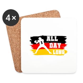 All Day Long EN - Coasters (set of 4) - white - Front