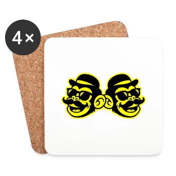 Singe Gentleman Drôle - Dessous de verre (lot de 4) - blanc - Devant