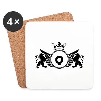 lettre Q Armoiries - Dessous de verre (lot de 4) - blanc - Devant