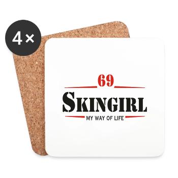 Working Class Skingirl Oi! Antiracist Bootgirl My - Coasters (set of 4) - white - Front