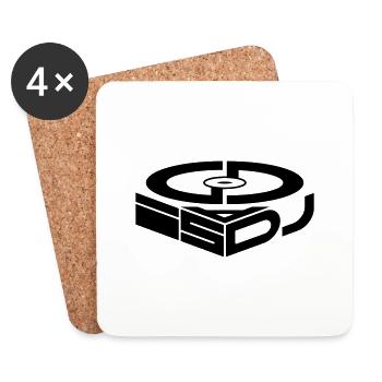 god is a dj - Coasters (set of 4) - white - Front