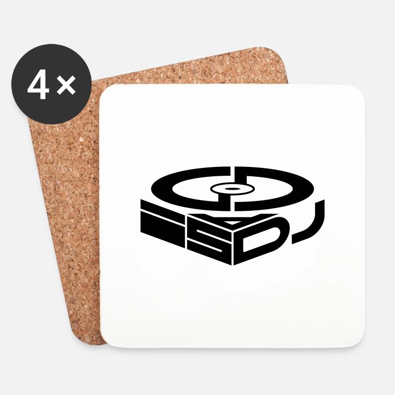 god is a dj - Coasters (set of 4) - white