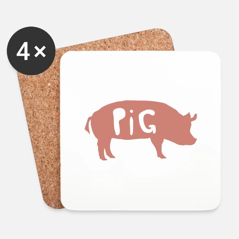 pig - Untersetzer (4er-Set) - Weiß
