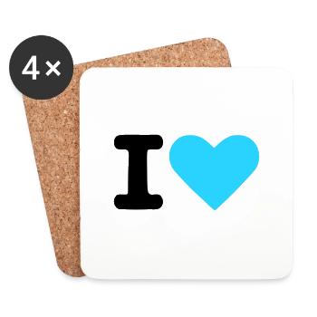 I love - I heart - Coasters (set of 4) - white - Front