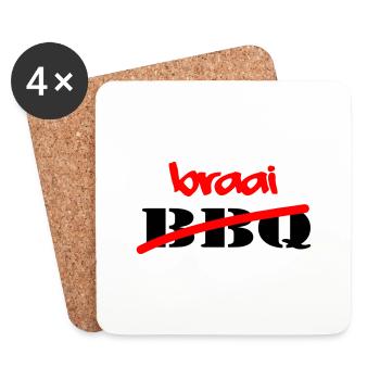 Braai Nicht Grill - Untersetzer (4er-Set) - Weiß - Vorne