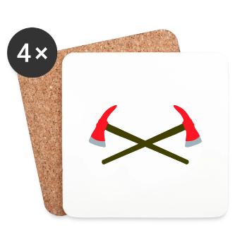 fire fighter - Coasters (set of 4) - white - Front