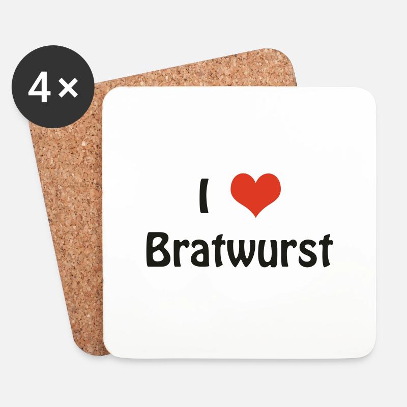 Bratwurst - Untersetzer (4er-Set) - Weiß