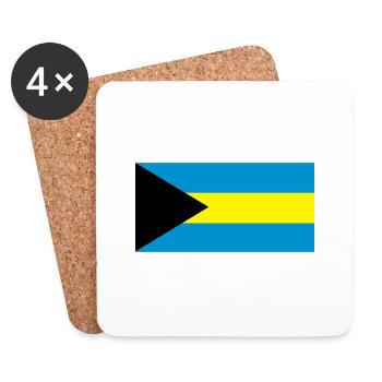 Drapeau des Bahamas - Dessous de verre (lot de 4) - blanc - Devant