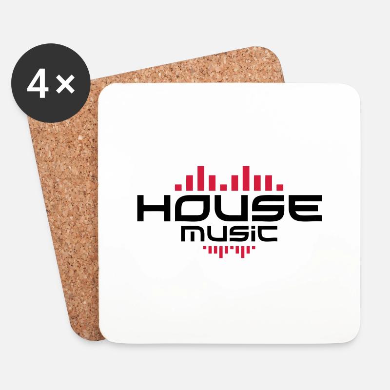 Housemusik - Untersetzer (4er-Set) - Weiß