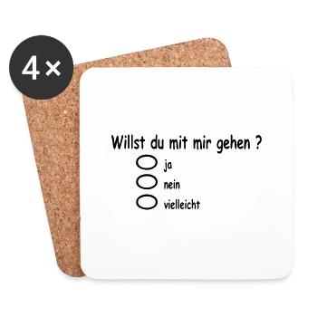willst_du_mir_gehen - Untersetzer (4er-Set) - Weiß - Vorne
