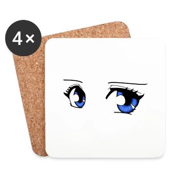 manga eyes - Coasters (set of 4) - white - Front
