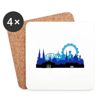 Vienne Skyline - Dessous de verre (lot de 4) - blanc - Devant