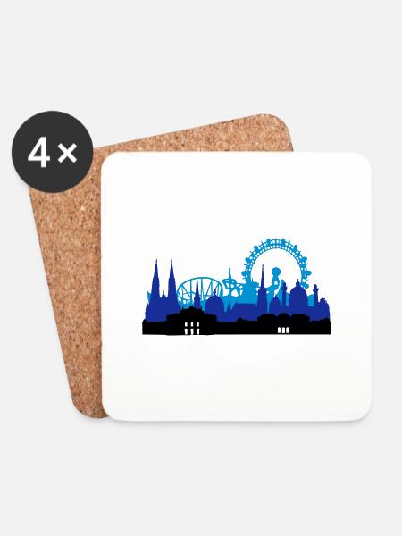 Wien Skyline - Untersetzer (4er-Set) - Weiß