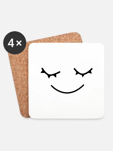 smilie - Untersetzer (4er-Set) - Weiß