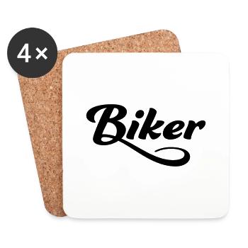 Biker - Untersetzer (4er-Set) - Weiß - Vorne