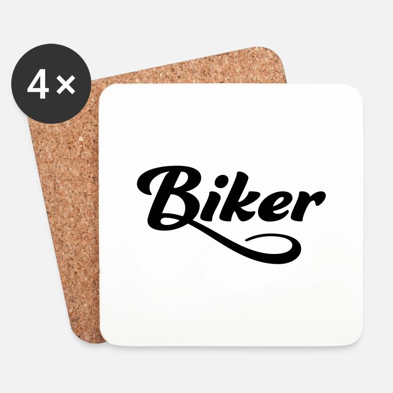 Biker - Untersetzer (4er-Set) - Weiß