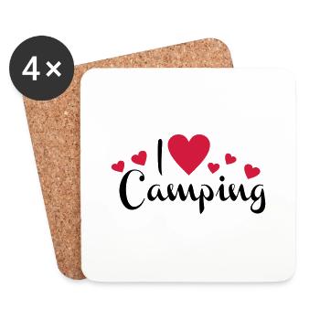 camping - Untersetzer (4er-Set) - Weiß - Vorne