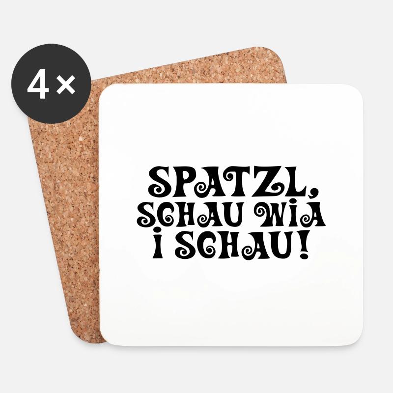 Spatzl Schau! - Untersetzer (4er-Set) - Weiß