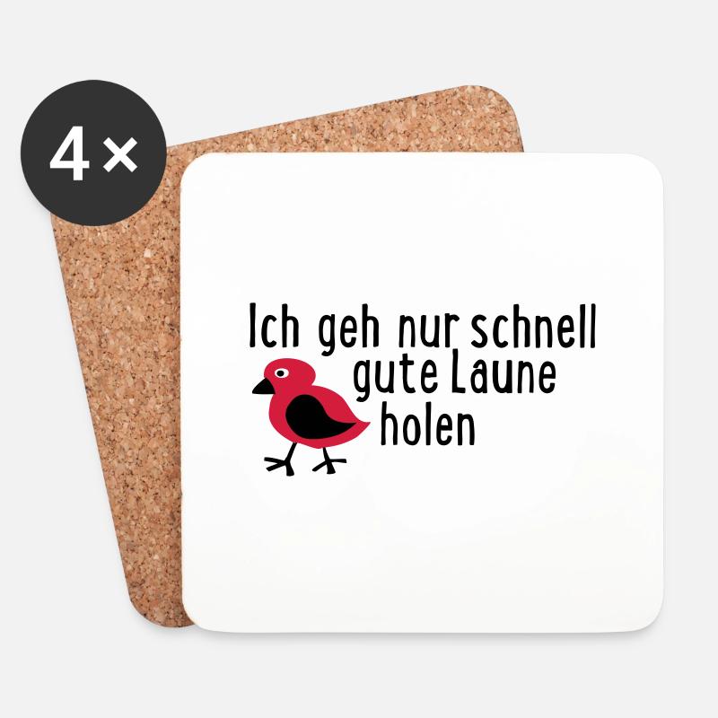 gute Laune - Untersetzer (4er-Set) - Weiß