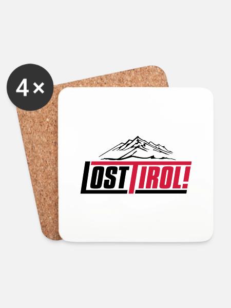 lost-tirol-v1 - Untersetzer (4er-Set) - Weiß