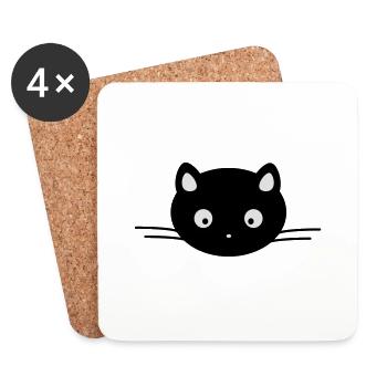 Catface - Untersetzer (4er-Set) - Weiß - Vorne