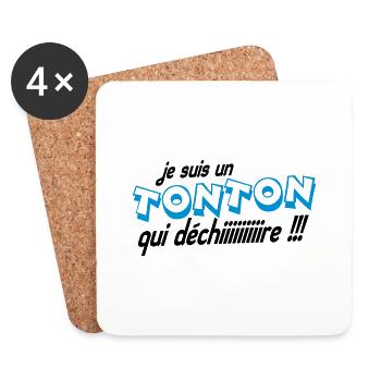 Tonton qui déchire - Dessous de verre (lot de 4) - blanc - Devant