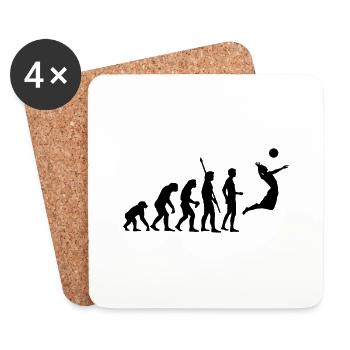 evolution_volleyball_1c - Untersetzer (4er-Set) - Weiß - Vorne