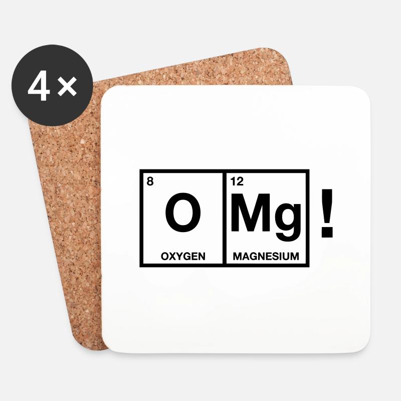 OMG periodic system - Untersetzer (4er-Set) - Weiß
