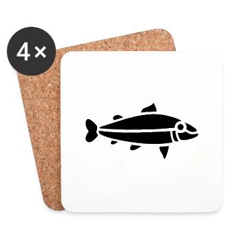 "Celtic" Fish - Coasters (set of 4) - white - Front