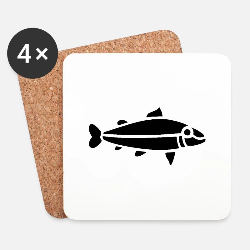 "Celtic" Fish - Untersetzer (4er-Set) - Weiß