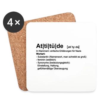 Attitüde - Untersetzer (4er-Set) - Weiß - Vorne