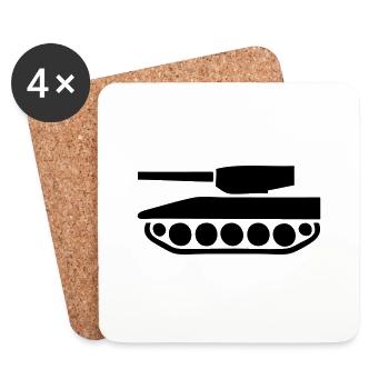 Leopard - Untersetzer (4er-Set) - Weiß - Vorne