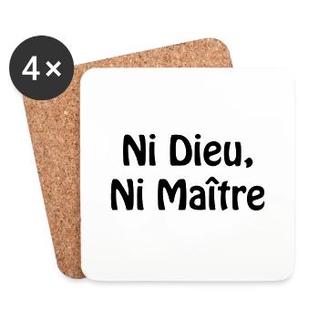 Ni Dieu, Ni Maitre - Dessous de verre (lot de 4) - blanc - Devant