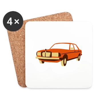 W123 Oldtimer - Dessous de verre (lot de 4) - blanc - Devant