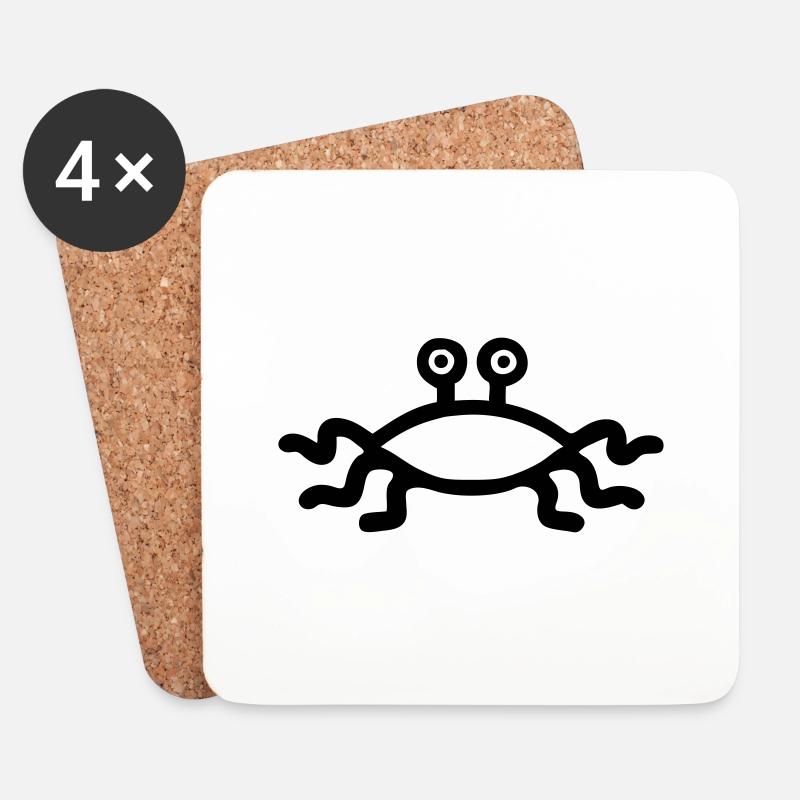 Flying Spaghetti Monster - Untersetzer (4er-Set) - Weiß
