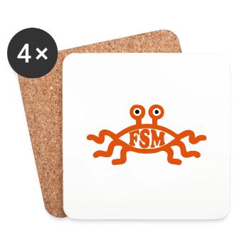Flying Spaghetti Monster - Coasters (set of 4) - white - Front
