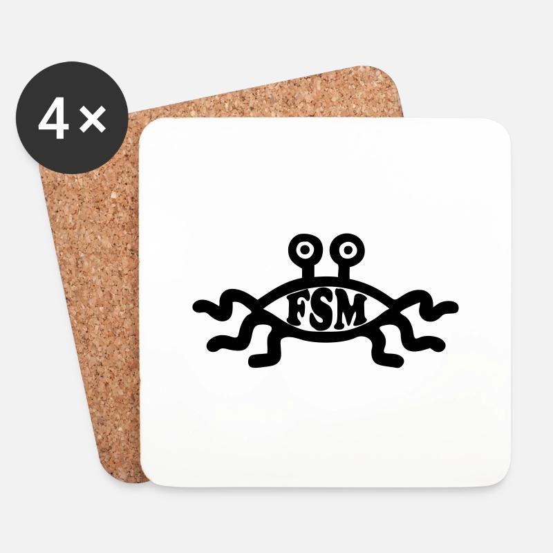 Flying Spaghetti Monster - Untersetzer (4er-Set) - Weiß