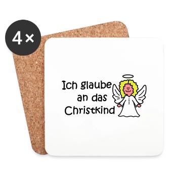 Ich glaube an das Christkind - Untersetzer (4er-Set) - Weiß - Vorne