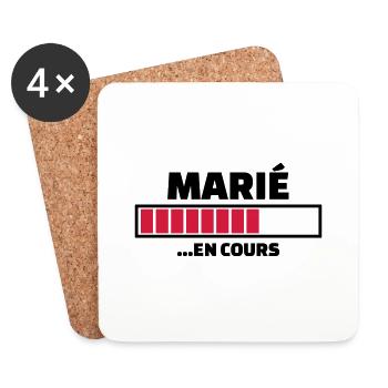 marié en cours - Dessous de verre (lot de 4) - blanc - Devant