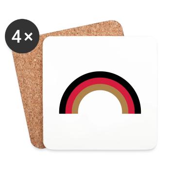 regenbogen_deutsch - Untersetzer (4er-Set) - Weiß - Vorne