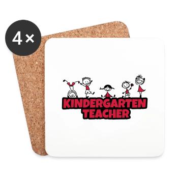 kindergarten teacher - Untersetzer (4er-Set) - Weiß - Vorne