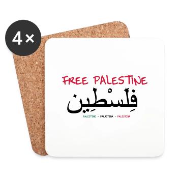 Free Palestine ! - Coasters (set of 4) - white - Front